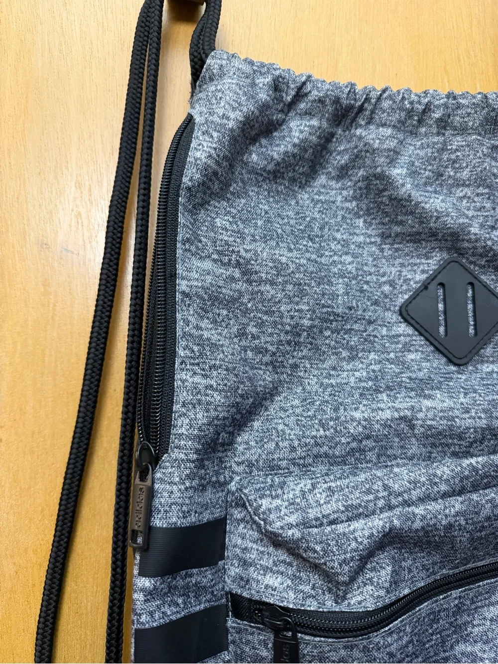 adidas Gray and Black Drawstring Gym Sack